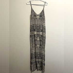 Blue and Crème Boho Maxi Dress